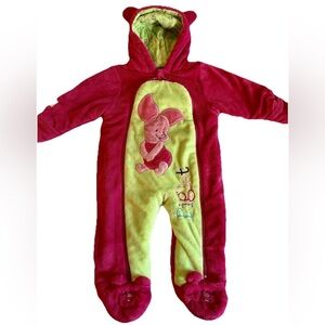 RARE Disney Baby Winnie The Pooh Pink Piglet Bunting Suit Size 9 Mo Collectible